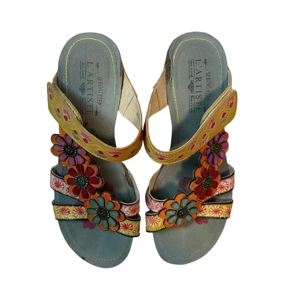 Spring Step Multicolor Floral Wedges - Picture 5 of 7